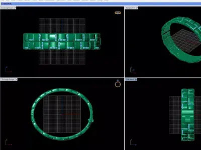 Luxury Interlinked Gold Bangle with Refined Accent Detailing 3D print model