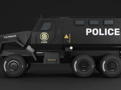 SWAT Truck Low-poly 3D Model 3D model