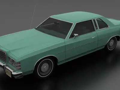 LTD 2dr 1975 Low-poly 3D model