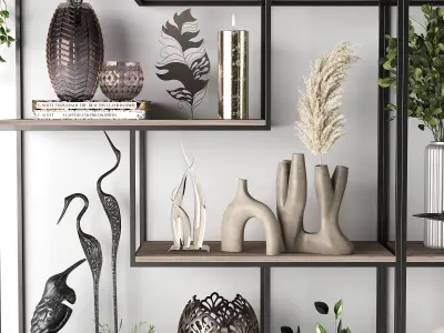 Metal Shelves with decorative elements  3D model