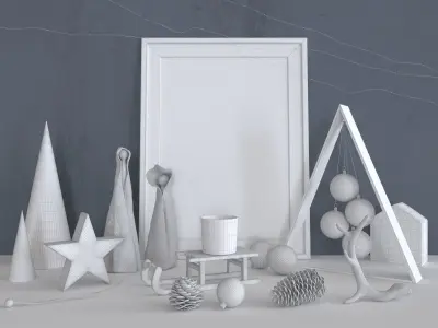 Scandi - Christmas Decoration Set 02 3D model