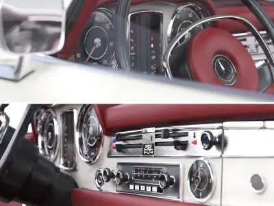 Mercedes benz 280SL Pagoda Rigged Corona 3D model