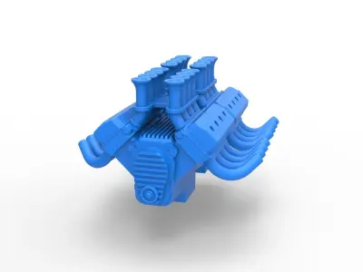 Engine 2 V8 Version 4 Scale 1 to 25 3D print model