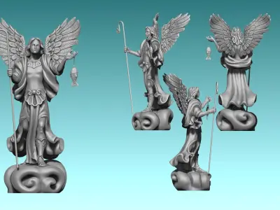 Arch-angel Raphael - CNC Rounting - Wood - Stone - Metal 3D print model