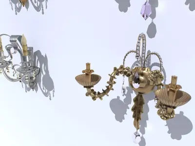 Wall light pack Low-poly 3D model