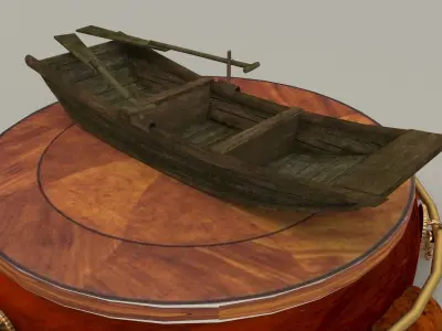Chinese  wooden boat 3D model