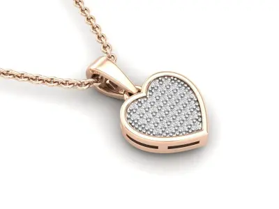 AV 321 Diamond Ladies Heart Pendant 3D print model