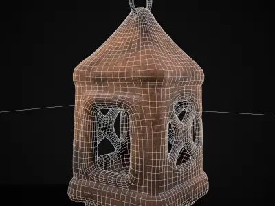 Clay Lantern Low-poly 3D model