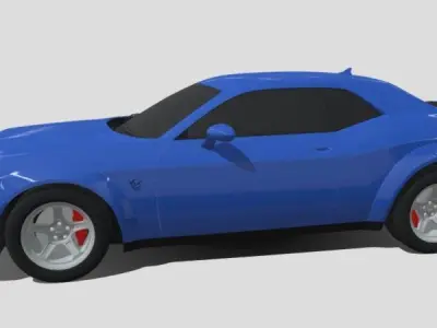 Dodge Challenger Widebody Low-poly 3D model
