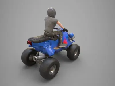 Quad Bike Rider Low-poly 3D model