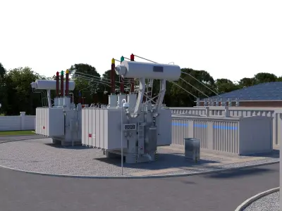 Electrical power substation 06 3D model