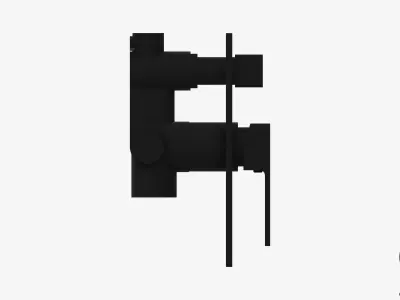 Wall Mixer Tap - Luxury - Round - Diverter Low-poly 3D model