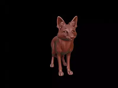 Fox Animal Sculpture 3D print model