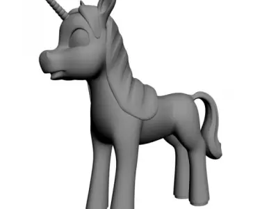 Cartoon Unicorn RIGGED Low-poly 3D model