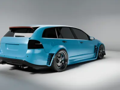 Widebody Wagon  High Poly Concept Car 3D Model 3D model