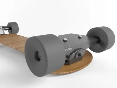 Longboard Custom Skateboard High Poly 3D Model 3D model