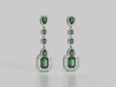 long dangle earrings  3D print model