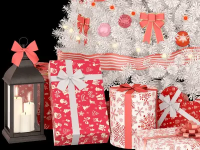 Christmas white tree 3 3D model