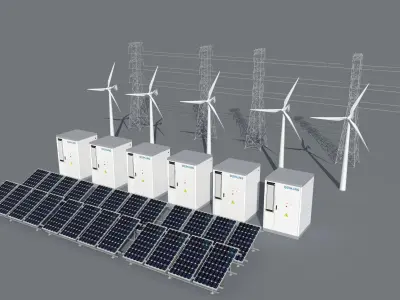 solar energy Energy storage 3D model