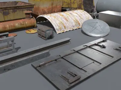 Abandoned Industrial Props Pack 1 Low-poly 3D model