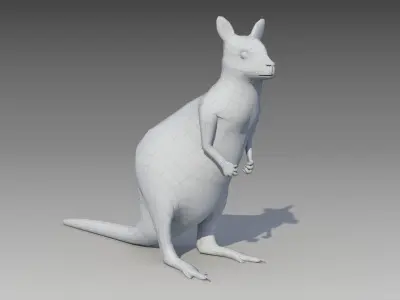 Wallaby kangaroo Low-poly 3D model