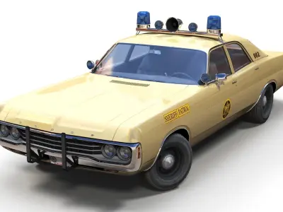 Dodge police patrol car  Low-poly 3D model