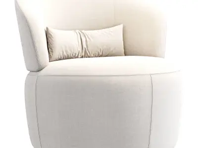 Amber Boucle Swivel Chair By Castlery 3D model