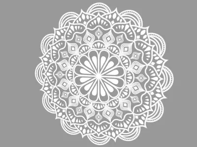 White coloured mandala 3D model