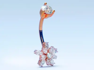 Diamond Navel Piercing 2 3D print model