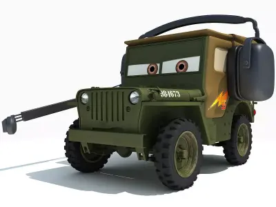Sarge Character form Movie Cars 3D model