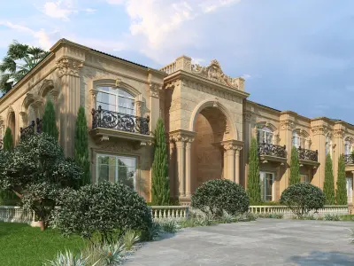 Luxury Classic Villa Exterior 3D Model Download European Style 3D model