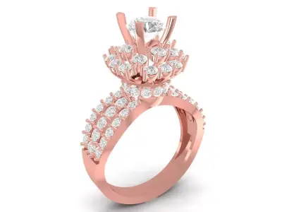 Luxury Heart Cut Crown Diamond Ring for Women 3540 3D print model
