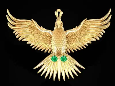 Eagle Wings Pendant 3D Model for Jewelry Design 1574 3D print model
