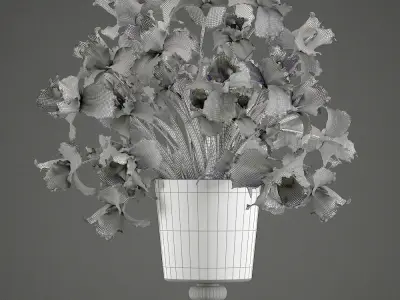 Flower bouquet of iris 3D model