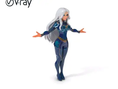 Star Guardian Cosmic Defender D Character Model Low-poly 3D model