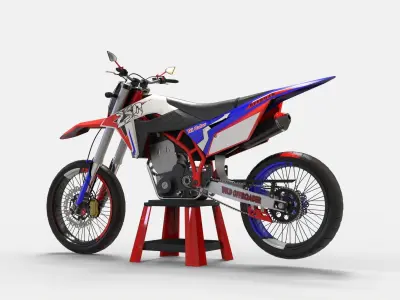 Supermoto dirt bike Low-poly 3D model