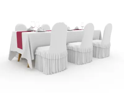 Banquet Table and Chair 118 3D model