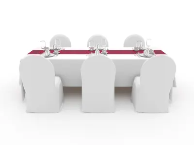 Banquet Table and Chair 114 3D model