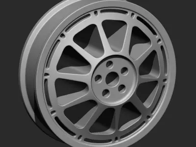 Car Alloy Wheel Highpoly Model 3D model