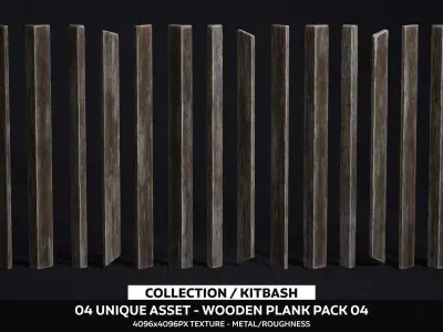 Wooden Plank Pack Vol 04 Low-poly 3D model