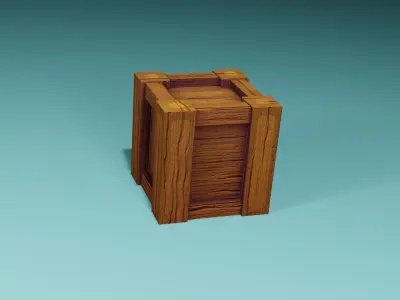 Stylized box Free low-poly 3D model