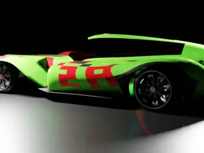 Formula X futuristic race car 3D model