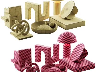 011 Living decor set NEW YORK 02 accessories for coffee table 3D model