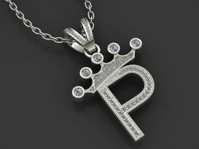 P letter pendant 3D print model