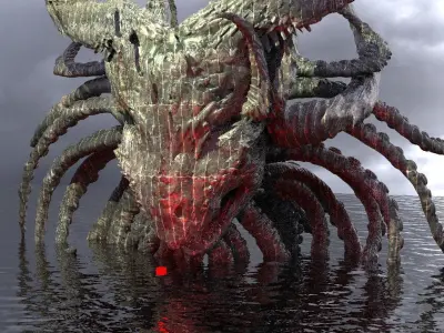 Cthulhu Squid monster sculpture Deep Sea 2  3D model