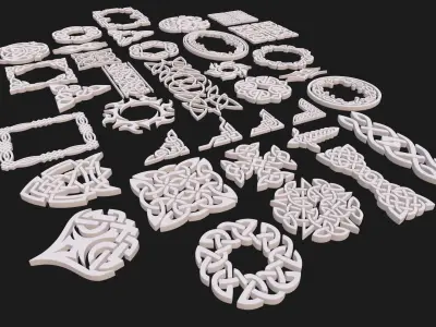 Celtic ornament pack 3D model