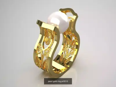 The Ocean Luster STL 3D pearl Ring Collection 3D Model Pack