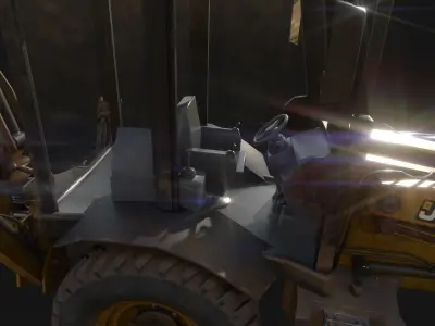 JCB Backhoe Loader model Low-poly 3D model 3D model