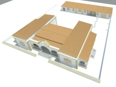 SF-03 house with arches and balconies 3D model