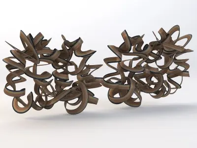 Ribbon Wall Sculpture 3D model